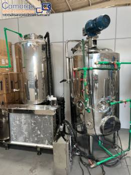 Reator tanque misturador encamisado com tanque de resfriamento chiller 300 litros