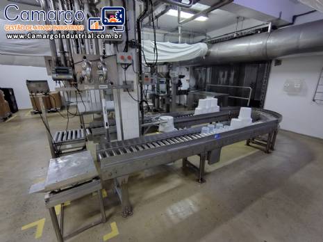 Sistema de envase enchimento envasadora em inox para baldes barricas potes grandes 50 litros