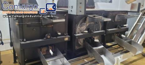 Linha de torrefao de gros amendoim Fabrimak torrador resfriador