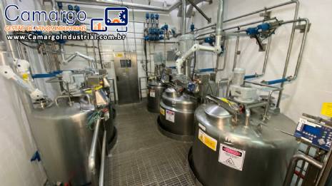 Planta para fabricação de xarope para bebidas porte multinacional equipamentos importados alto padrão linha em inox 316 Planta para fabricação de xarope para bebidas porte multinacional equipamentos importados alto padrão linha em inox 316